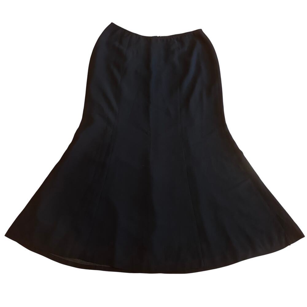 Talbots Black Mermaid Skirt sz 14 flare hem skirt